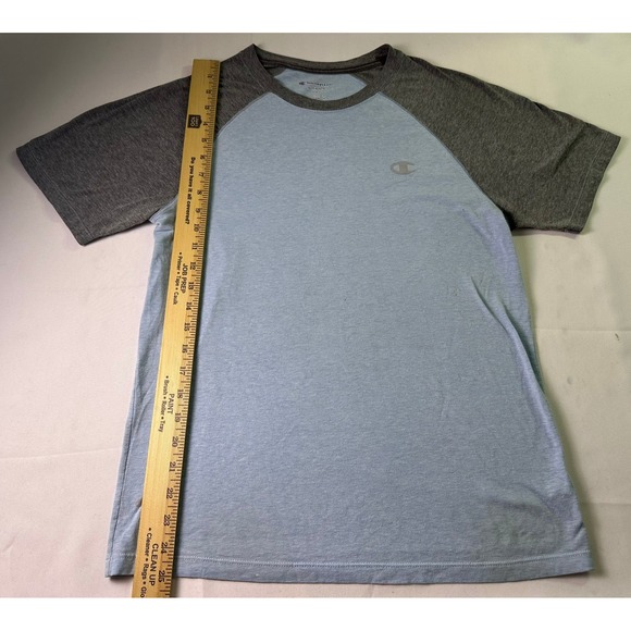 Champion Men's Small Vapor Raglan T-Shirt Blue Gray Colorblock Performance Tee - Picture 7 of 9